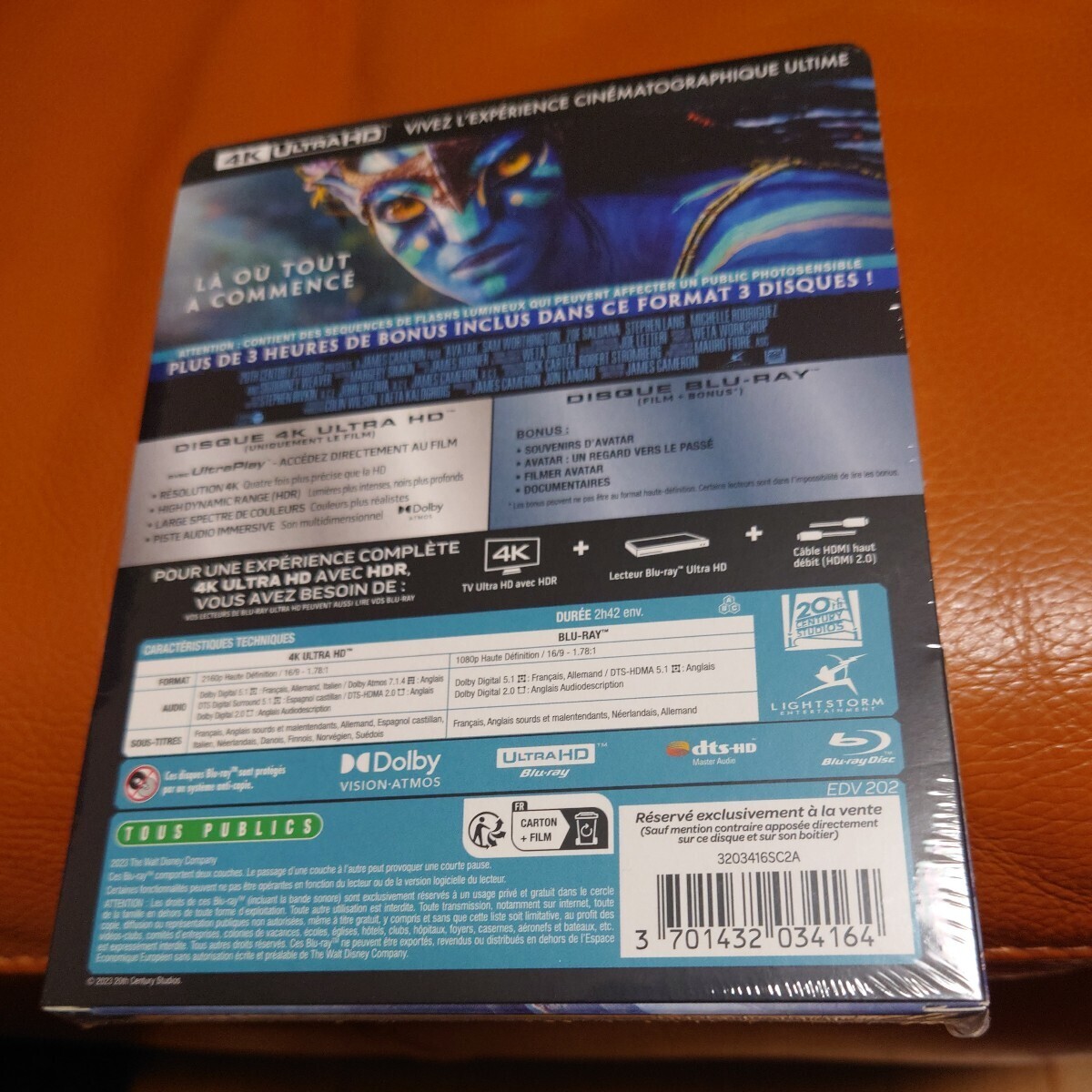 【新品未開封】アバター 4K UHD + Blu-ray(本編+ボーナス) 3枚組 スチールブック仕様(国内版未発売) 欧州版 ジェームズ・キャメロン監督の画像5