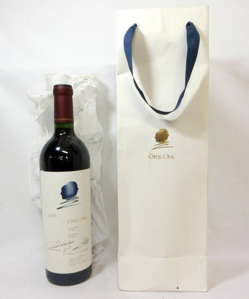 1000円スタート 酒 OPUS ONE 2013 A NAPA VALLEY 750ml 14.5％ オーパスワン ナパヴァレー ワイン 赤 果実酒 未開栓 紙袋付 2 酒B537_画像1