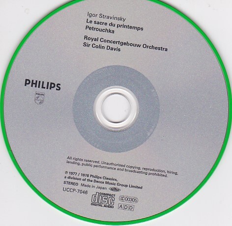 ★CD PHILIPS ストラヴィンスキー:春の祭典.ペトルーシュカ *サー・コリン・デイヴィス(Sir Colin Davis)_画像3