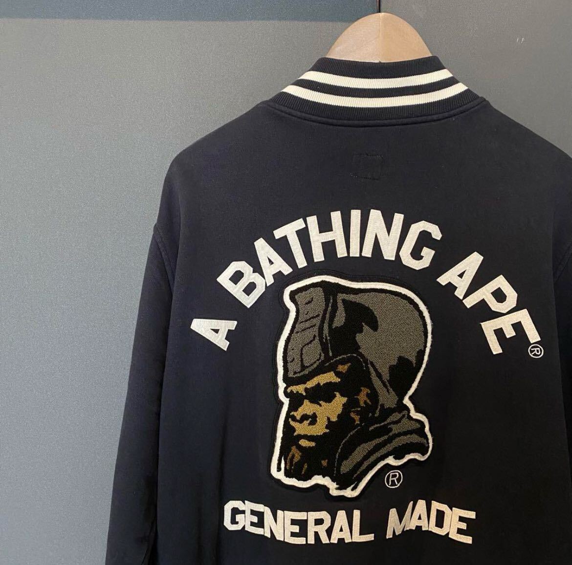 大人気 a bathing スウェットスタジャン Lサイズ ape ジャンパー 大人気 a bathing スウェットスタジャン Lサイズ ape ジャンパー