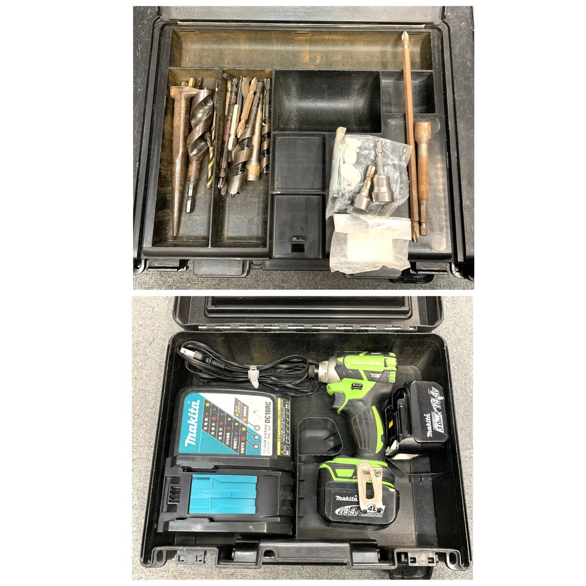 makita マキタ TD137D 充電式インパクトドライバ ビット付 中古 ケース破損有 文字書込有(M0327-5)