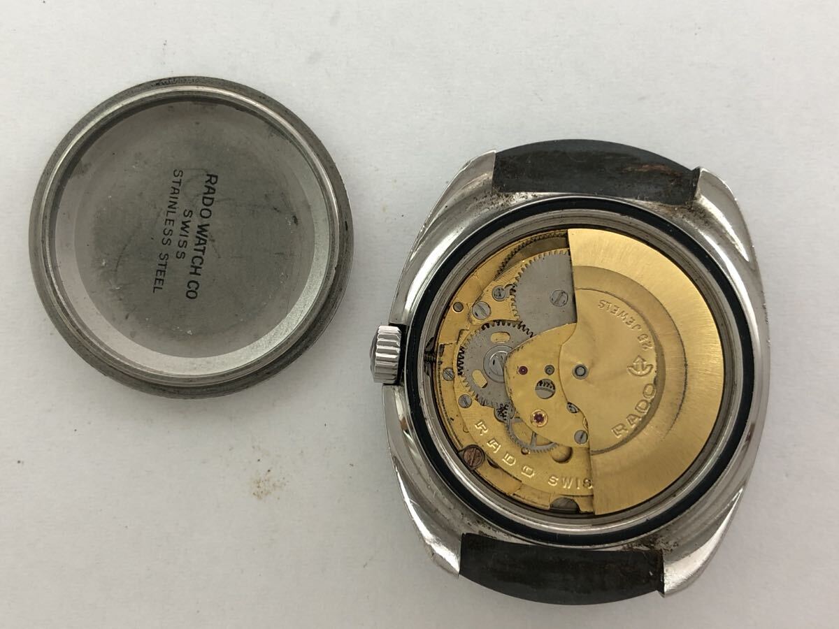 ジャンク ラドー RADO 腕時計 自動巻き ダイアスター デイト DIASTAR 稼働 カットガラス cal.as1858 金機械 メンズ 機械式_画像3