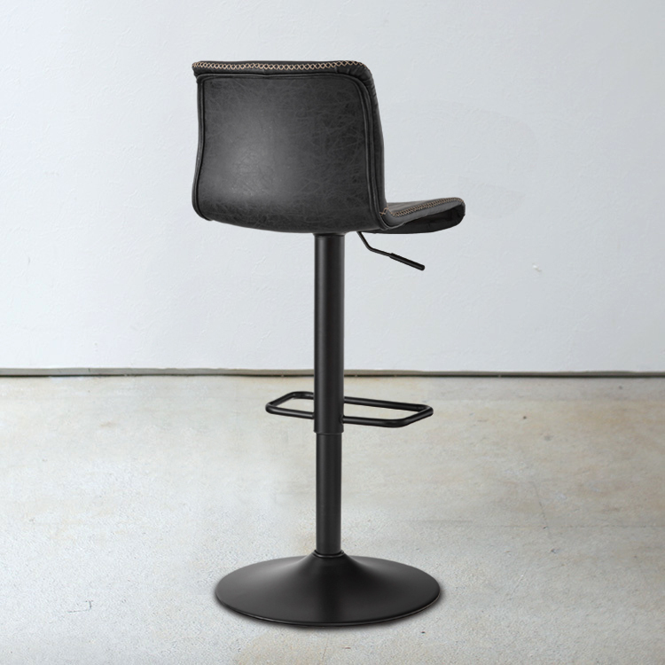 新品 カウンターチェア 黒 昇格式 バーチェア カウンター椅子 ソフトレザー カフェスツール 北欧 アイアン 椅子 スチール ヴィンテージの画像2