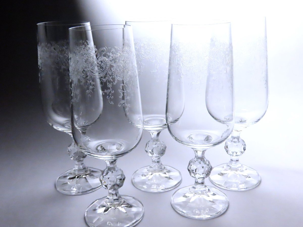 ■ボヘミアグラス  ビールグラス５ＰＣＳセット  クリスタルグラス  ボヘミアガラス  新品   〈同梱対象商品〉の画像1