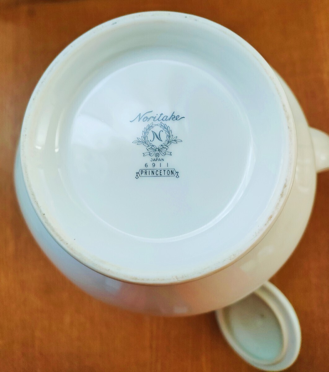 ★ Noritake Princeton ノリタケ プリンストン ティーポット 花柄 ポット コーヒーポット シルバー 花柄 昭和レトロ 大きめ 茶器 銀彩 USED_画像3