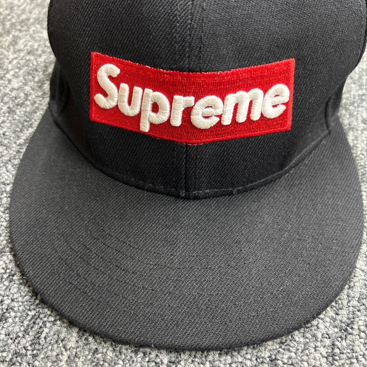 【65142】Supreme ボックスロゴ キャップ ニューエラ9fifty 7 5/8 New Era シュプリーム 黒赤_画像2