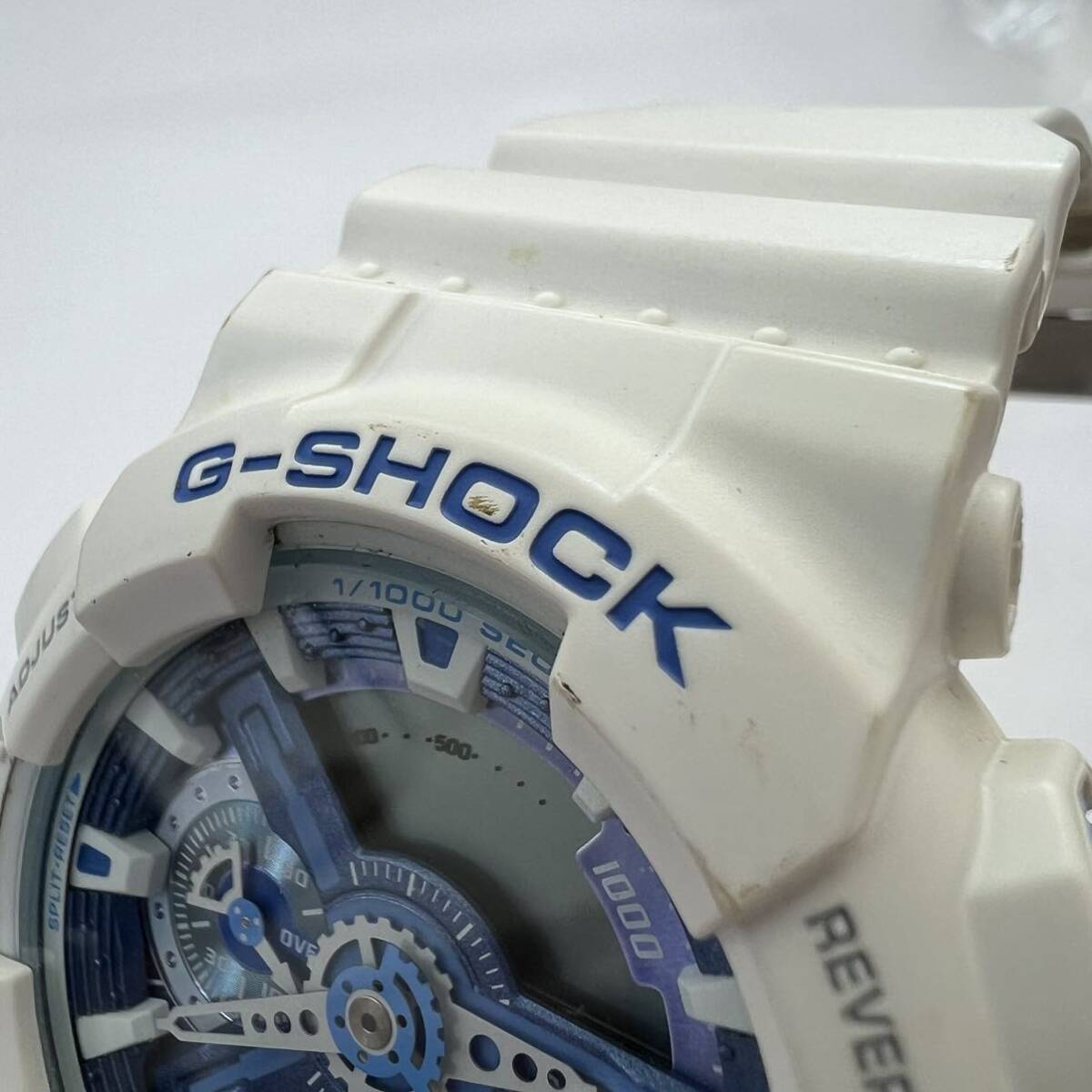 ★1円スタート★CASIO カシオ G-SHOCK Gショック メンズ 腕時計 GA-110WB デジタル クォーツ 不動 ホワイト×ブルー 中古品_画像4