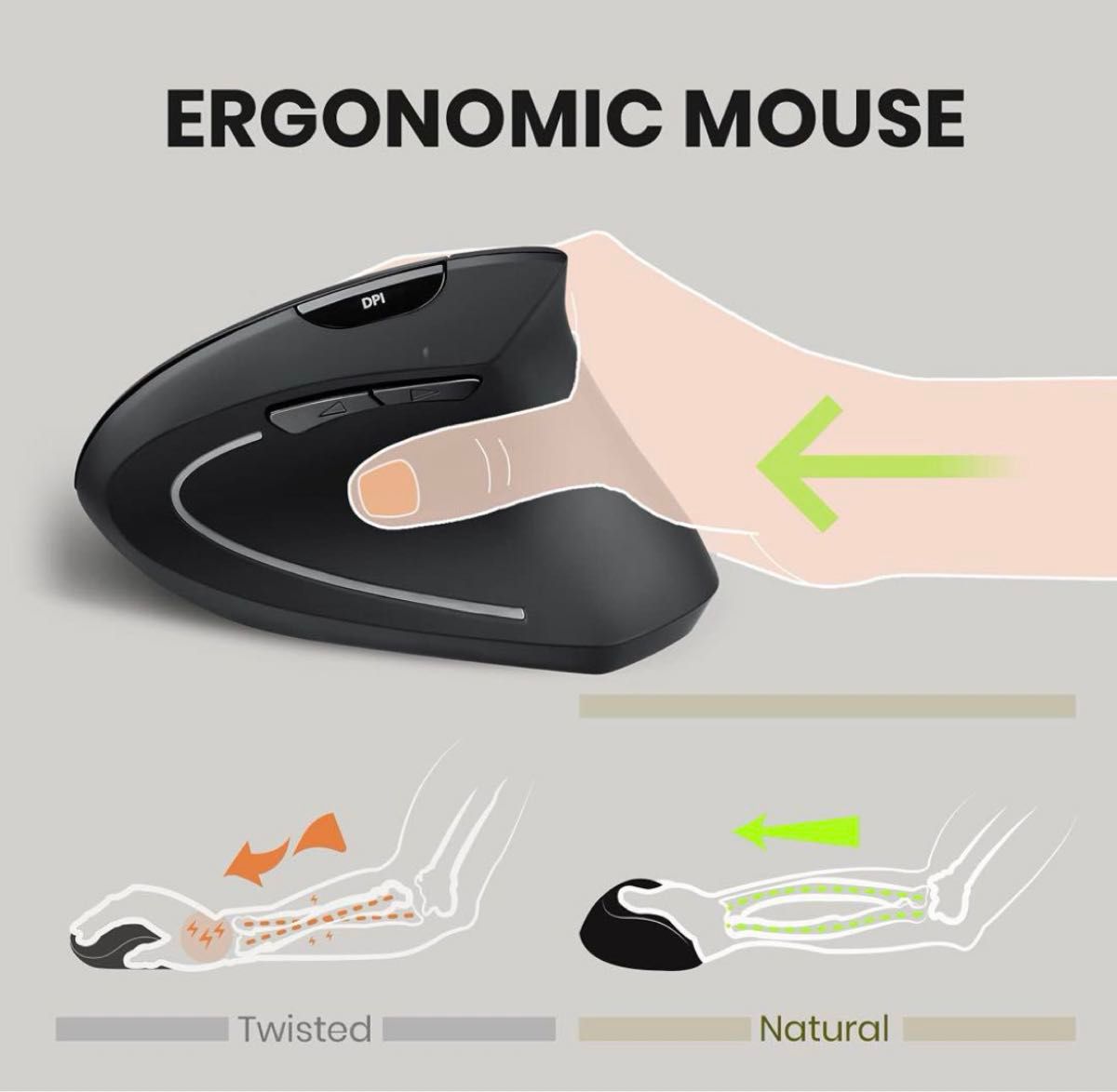 【セール価格！】ぺリックス PERIMICE-713 ワイヤレス エルゴノミクス　マウス 右手用　ブラック　ワイヤレス