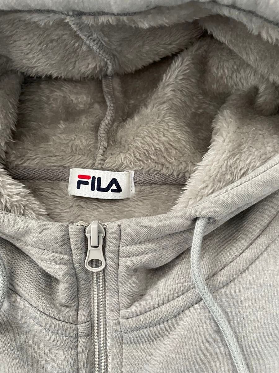 FILA 内ボア パーカー グレー レディース Mサイズ フィラ