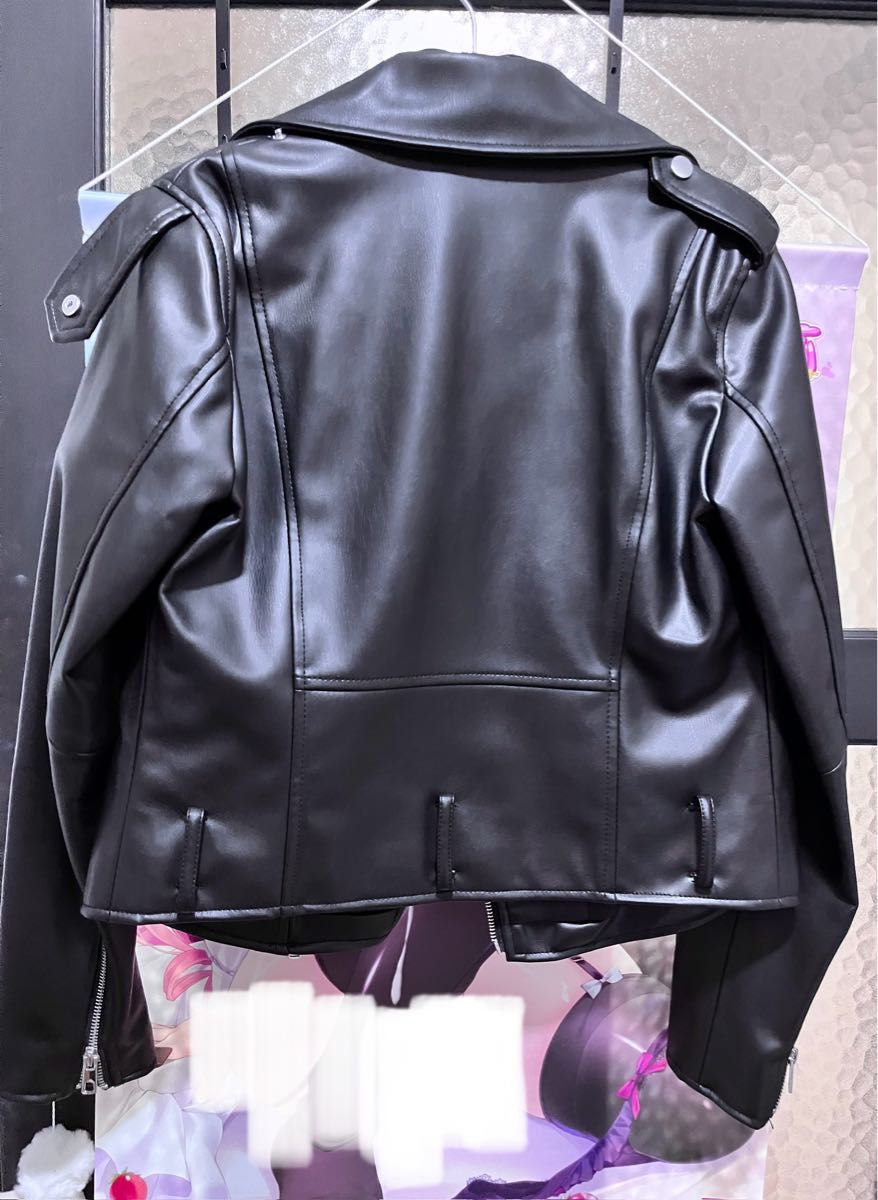 ZARA レザー ブラック ライダースジャケット