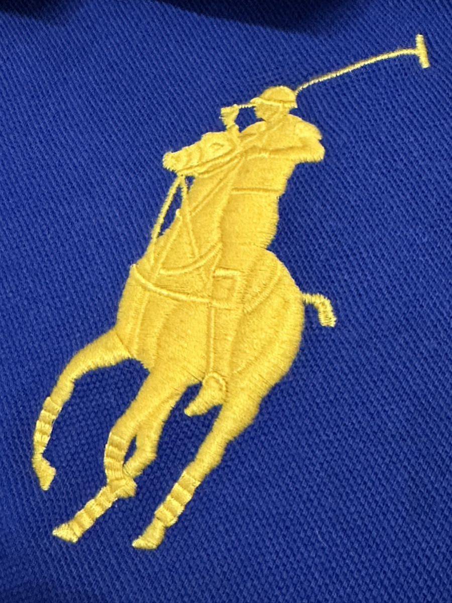 名作 本物 POLO RALPH LAUREN ポロ ラルフローレン 長袖 ポロシャツ カットソー L (14-16) 160/80 キッズ ジュニア レディース ブルー_画像8