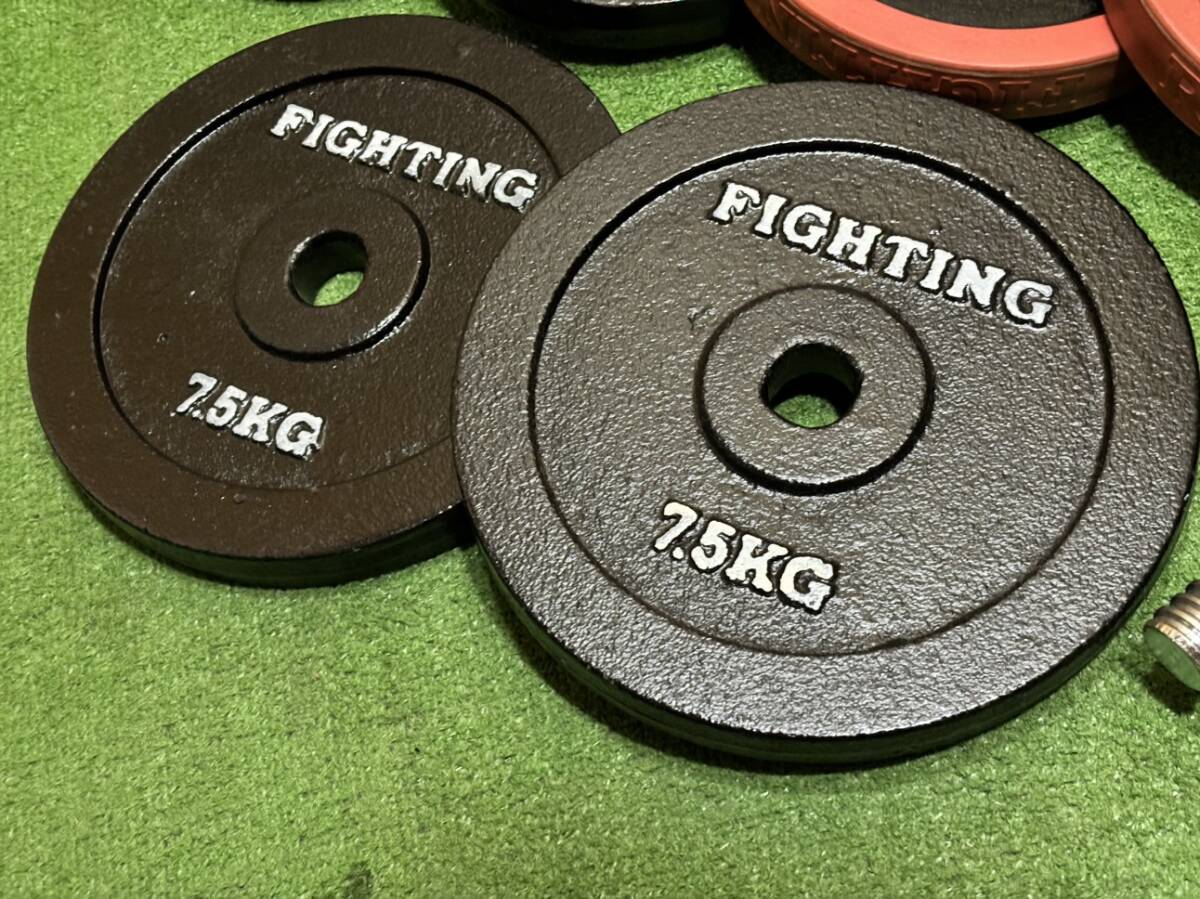 FIGHTING ROAD ファイティングロード ダンベルセット 1.25Kg×4/2.5Kg×4/5Kg×4/7.5Kg×2/計50Kg 穴径28mm 「17333」_画像10