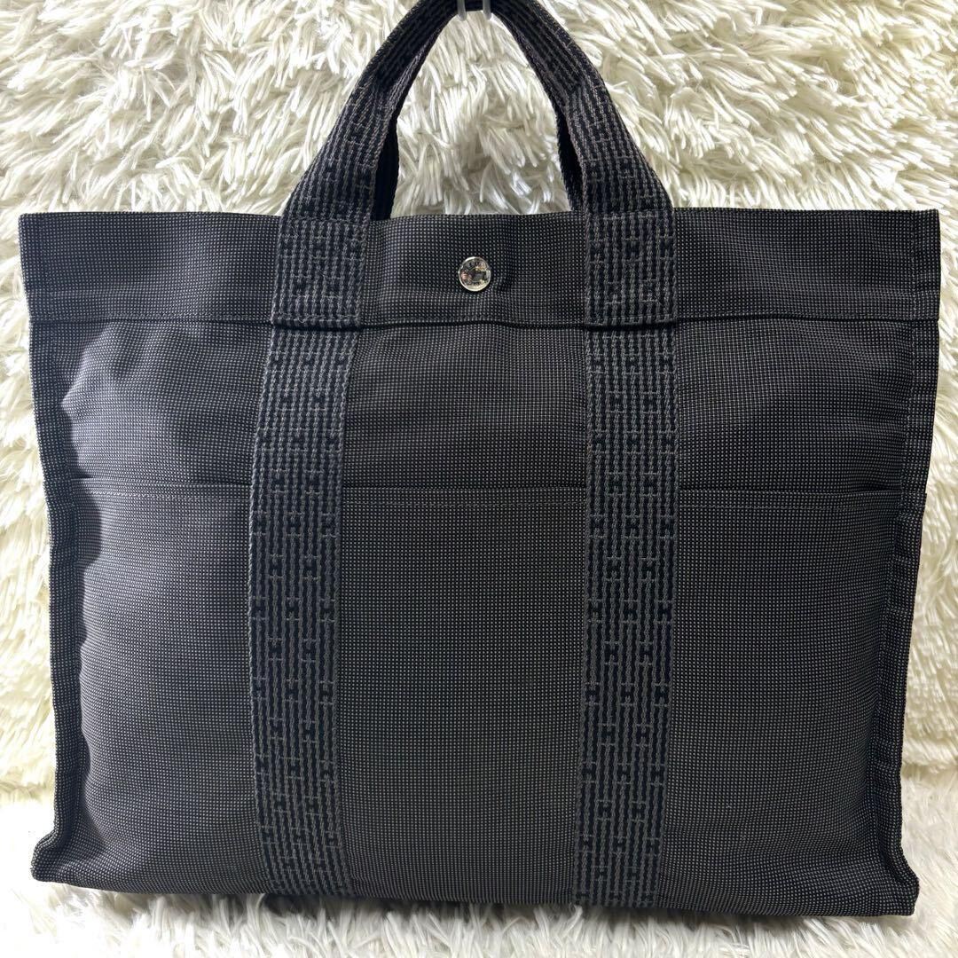 HERMES エルメス エールライン MM トートバッグ グレー系 角スレなし 