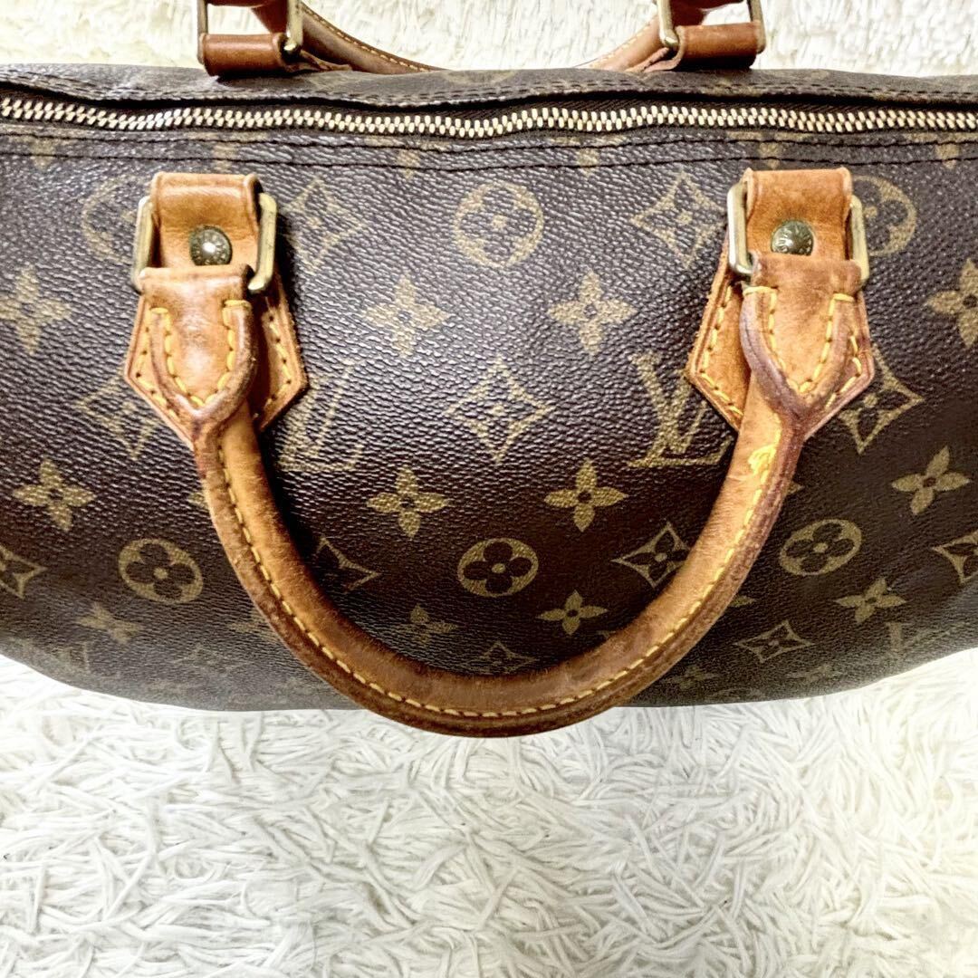 LOUIS VUITTON ルイヴィトン スピーディ 30 ミニボストンバッグ ハンドバッグ ブラウン レディース メンズ パドロック 本革の画像9