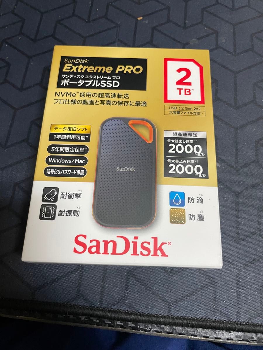 SanDisk Extreme PRO ポータブルSSD 2TB SDSSDE80-2T00-J25