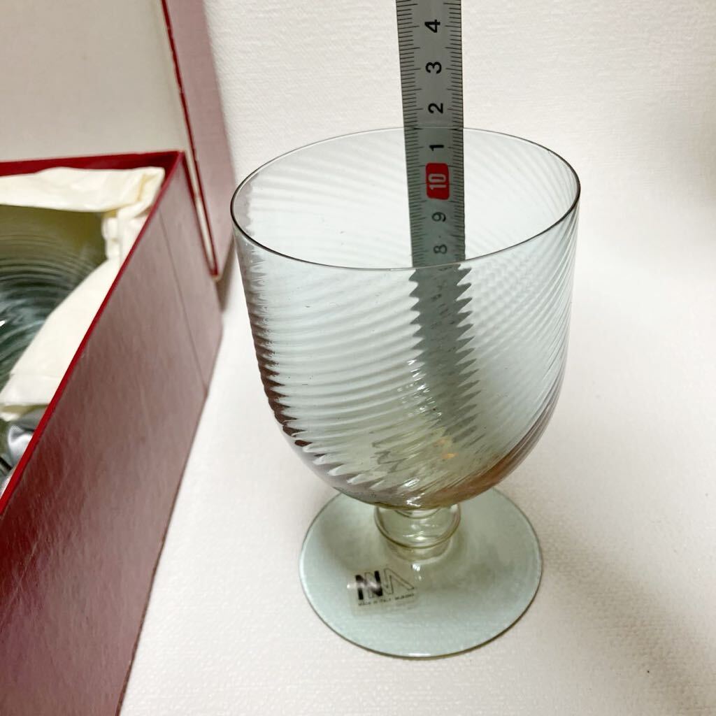 c213 NASON&MORETTI グラス コップ 6点セット 酒器 グラス イタリア製 汚れ有り 箱に書込み有り ワイングラス おしゃれ 100cm発送の画像4