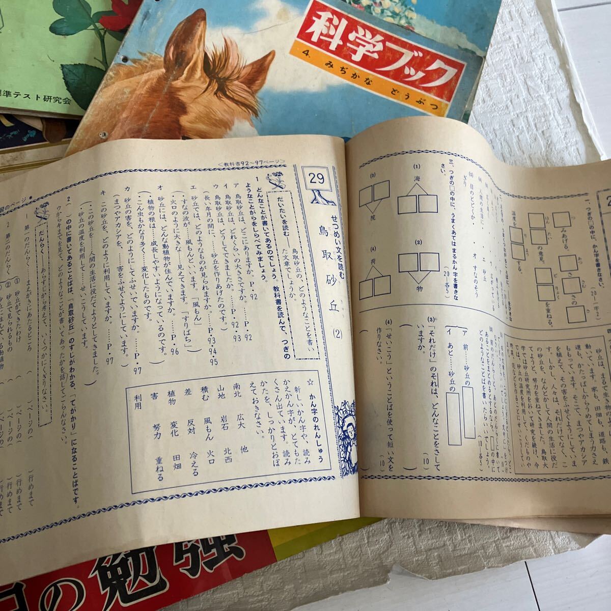 e285-80 старая книга обучающий материал Showa Retro печатная продукция совместно каждый день. . чуть более наука книжка Pinocchio Shogakukan Inc. манера письма тест книга с картинками интеллектуальное развитие образование . трещина изрядно иметь 