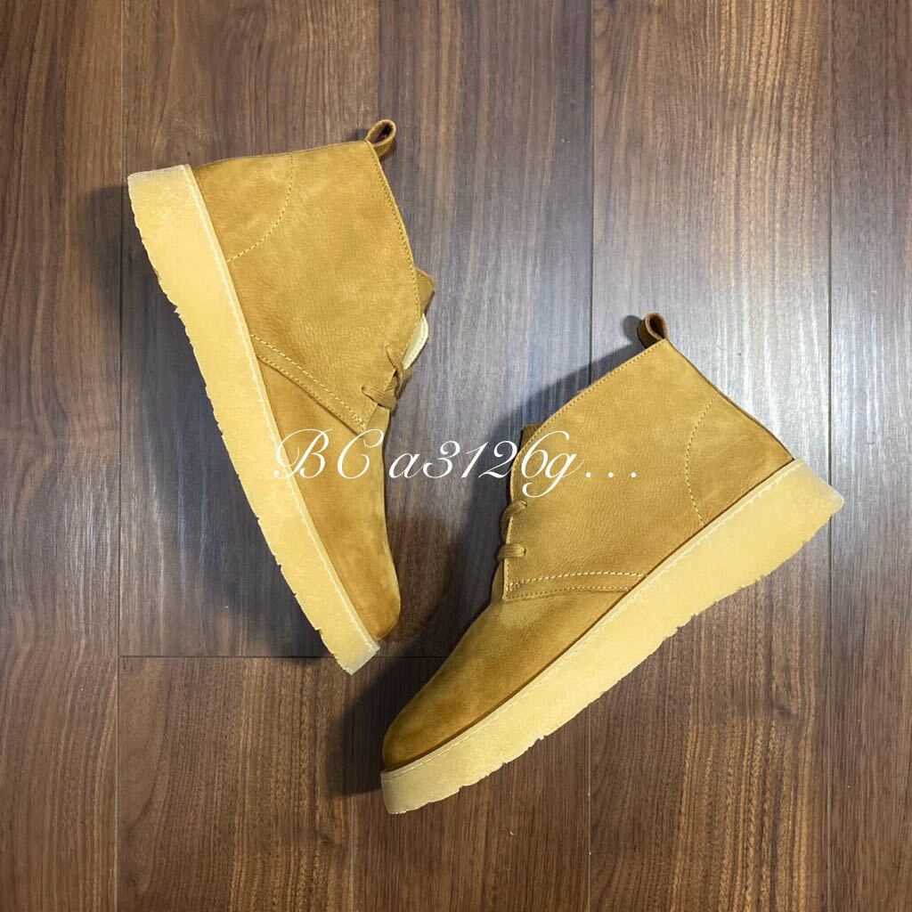 新品 ZARA×Clarks 本革 レザーブーツ 28.5cm 44 CAMEL メンズ ザラ クラークス ブーツ シューズ クレープソール 限定 コラボ やや厚底_画像4