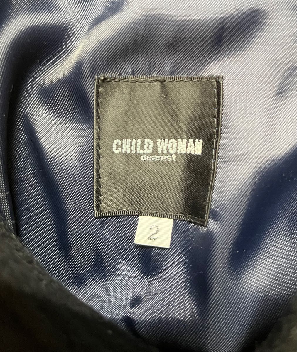 チャイルドウーマン　ショートコート　CHILD WOMAN 濃紺　サイズSくらい　ネイビー　ウール