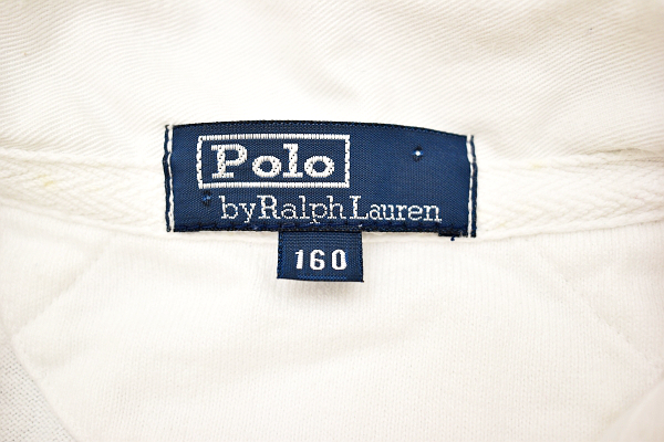 Y-7169★美品★Polo by Ralph Lauren ポロ ラルフローレン★正規品 白 豪華な ポニーロゴ刺繍 背番号 長袖 ラガー シャツ ジャージ 160cm_画像6