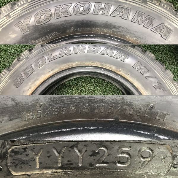 2009年製 9分山 ヨコハマ GEOLANDAR M/T 185/85R16 105/103L LT 4本/札幌市手渡し可/中古スパイクタイヤ ジムニーリフトアップF_Q_145_画像10