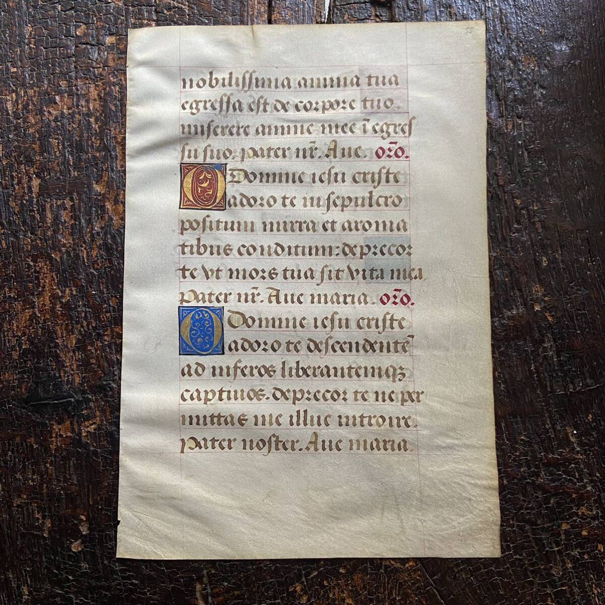 1500年頃 フランス 装飾写本 零葉 羊皮紙の画像3