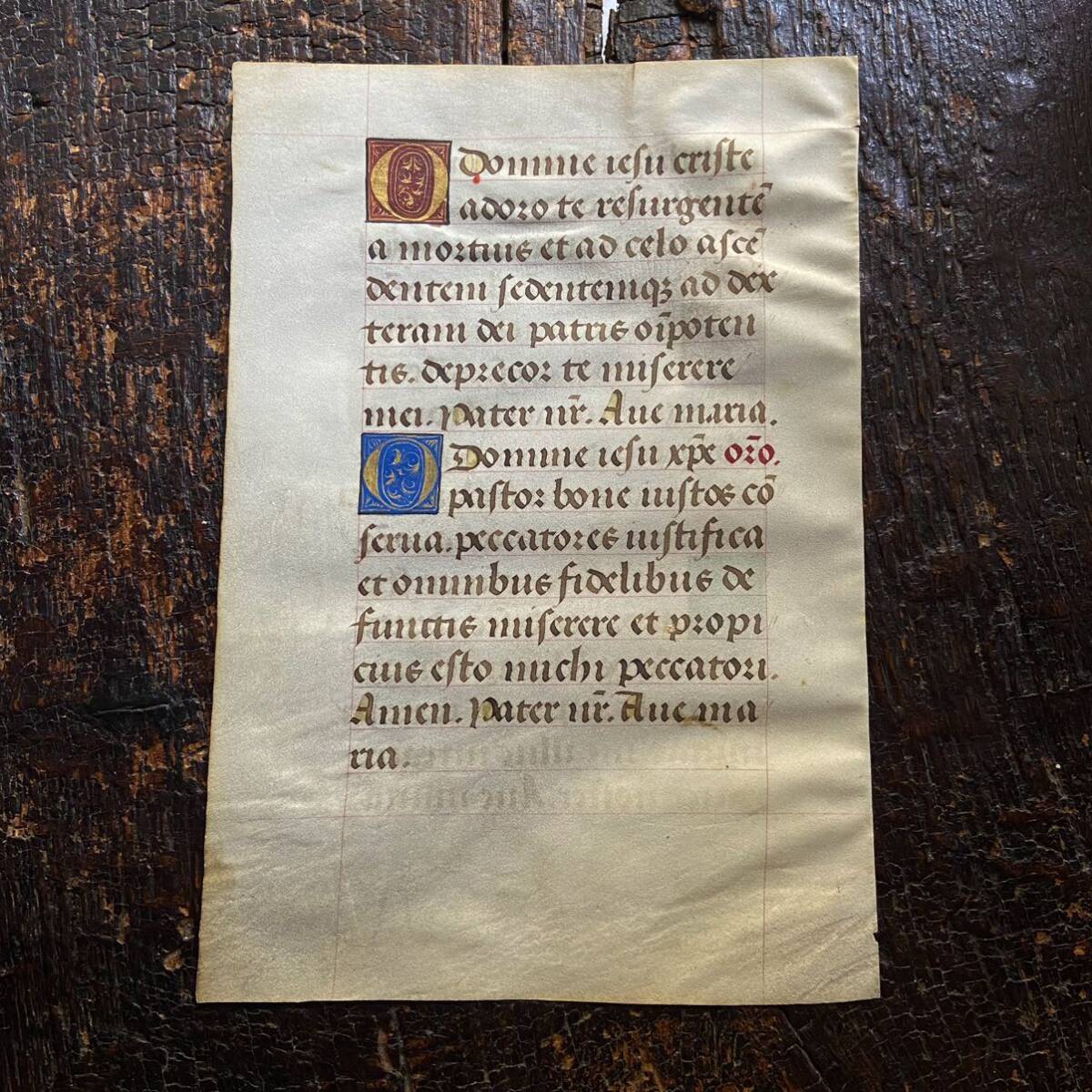 1500年頃 フランス 装飾写本 零葉 羊皮紙の画像1