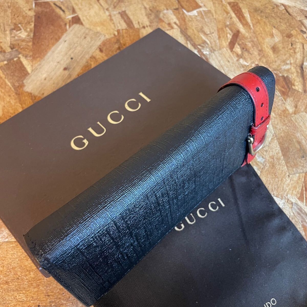 1円〜【美品】 GUCCI グッチ マーモント GG ウォレット メンズ 長財布 インターロッキング ラウンドファスナー GG ２つ折り　ブラック_画像4