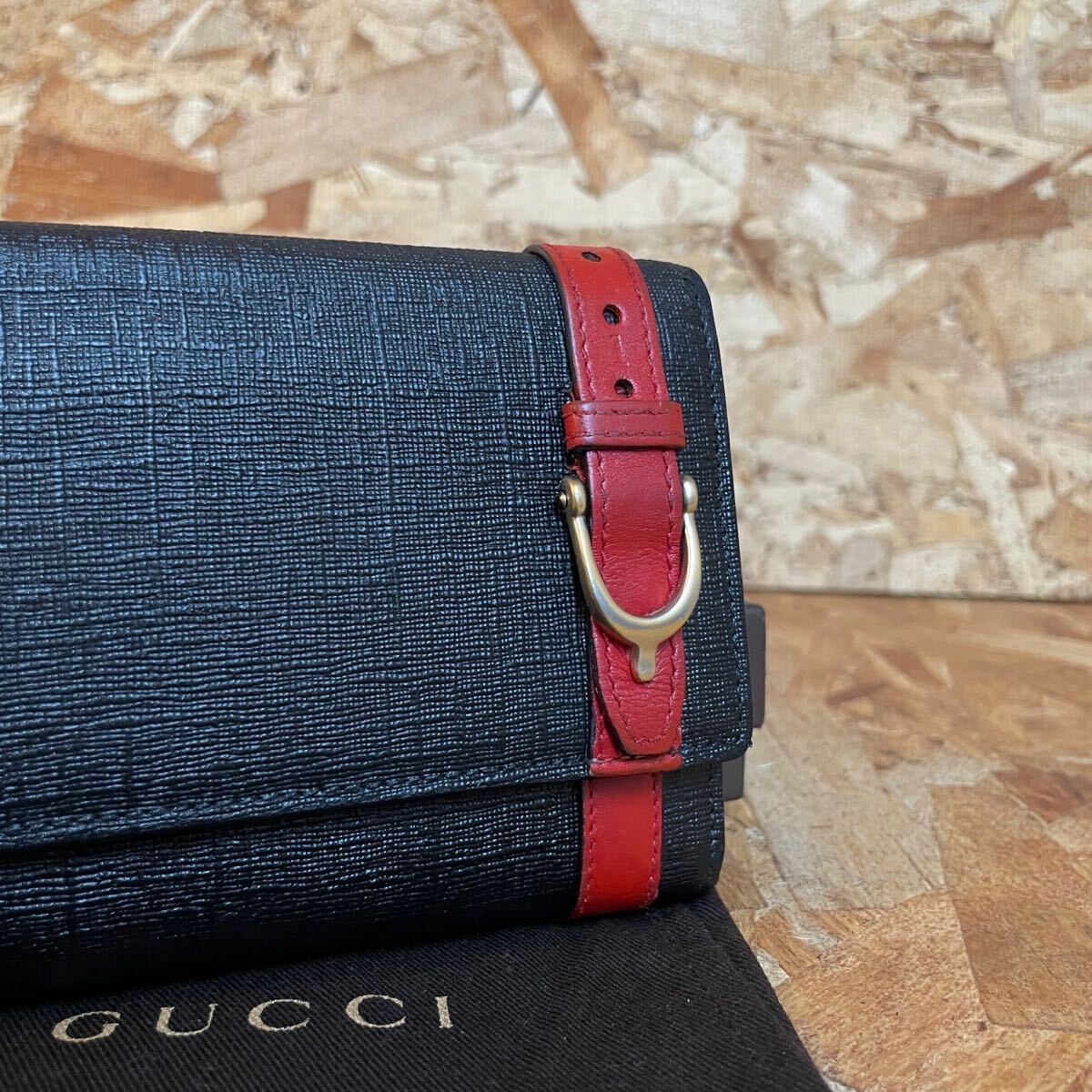 1円〜【美品】 GUCCI グッチ マーモント GG ウォレット メンズ 長財布 インターロッキング ラウンドファスナー GG ２つ折り　ブラック_画像3