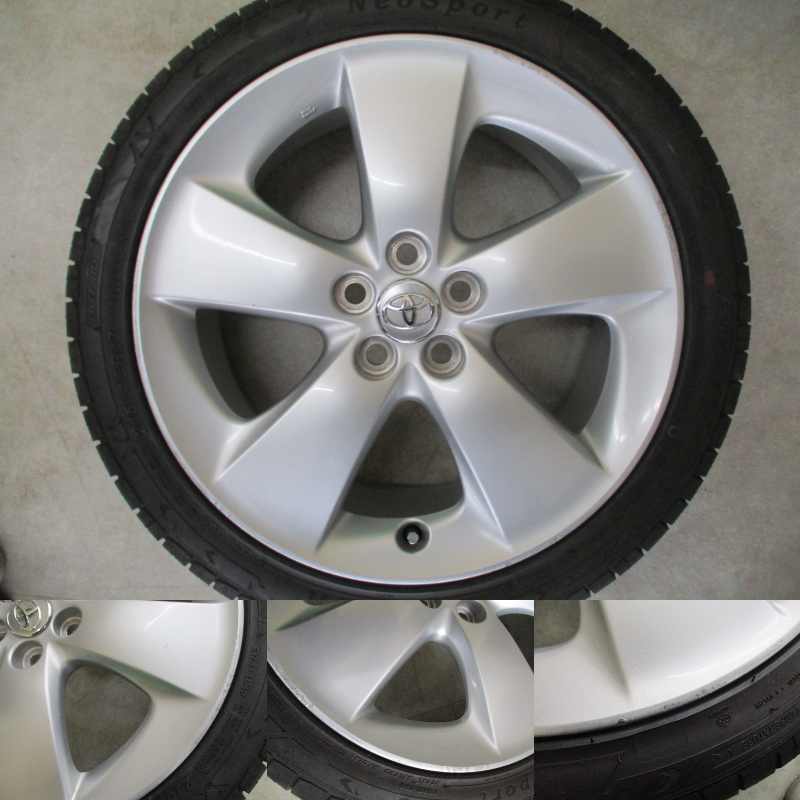 トヨタ 30系プリウス 純正【17×7J+50 5H-100】NeoLin NeoSport 215/45R17 4本set 埼玉県発 現物確認OK♪215/45-17の画像4