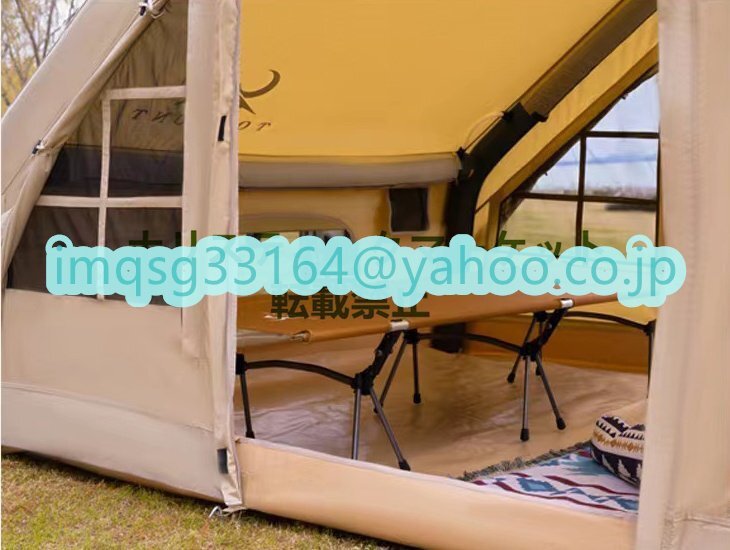 極上品 複数人使用 精緻 厚め 雨防止 超大型テント キャンプ装備3-8人使用 オックスフォード布製テント 屋外 全自動空気入れキャンプ A712_画像9