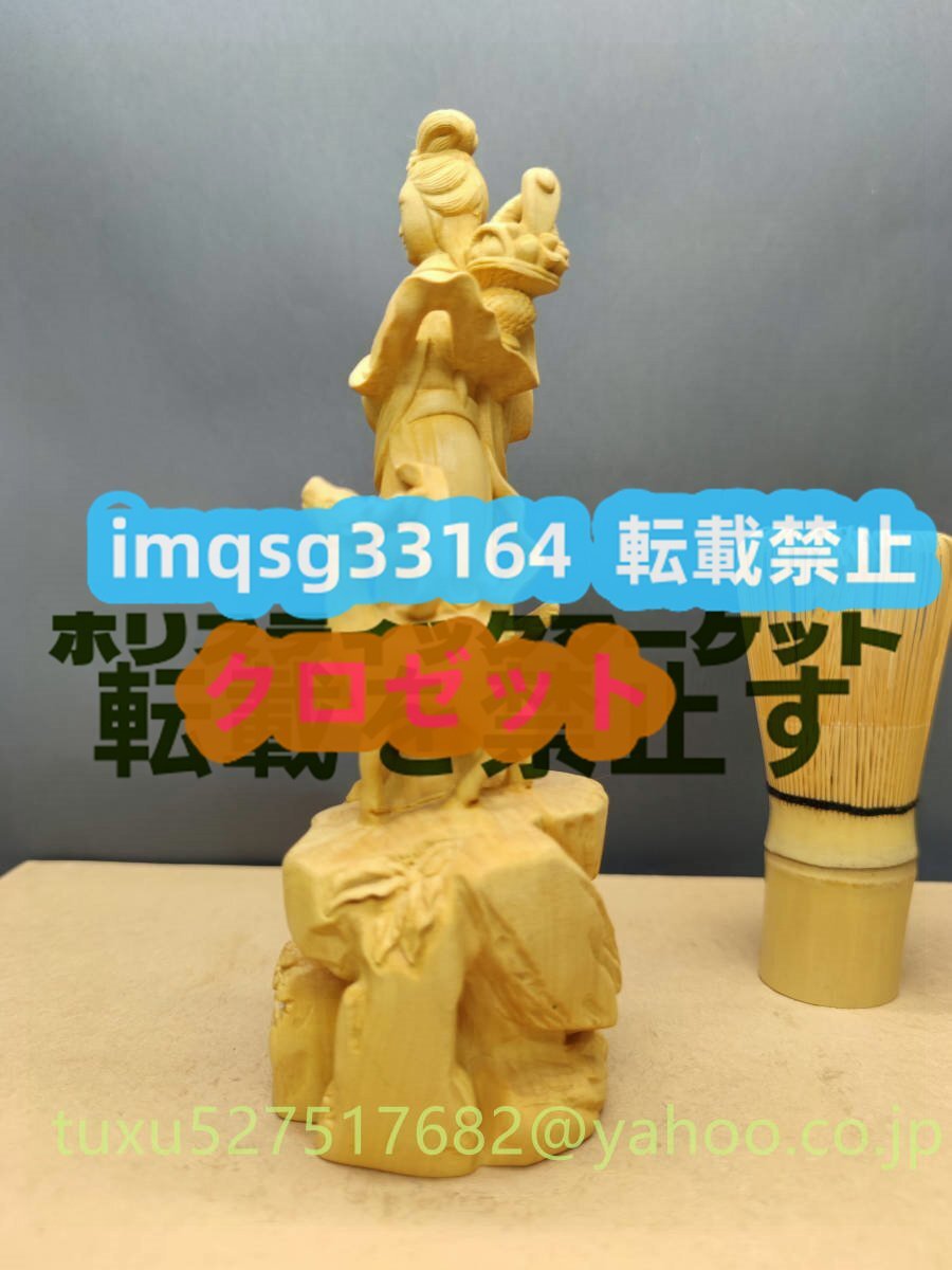 木彫り 美女 置物 女性像 文殊菩薩 普賢菩薩_画像4