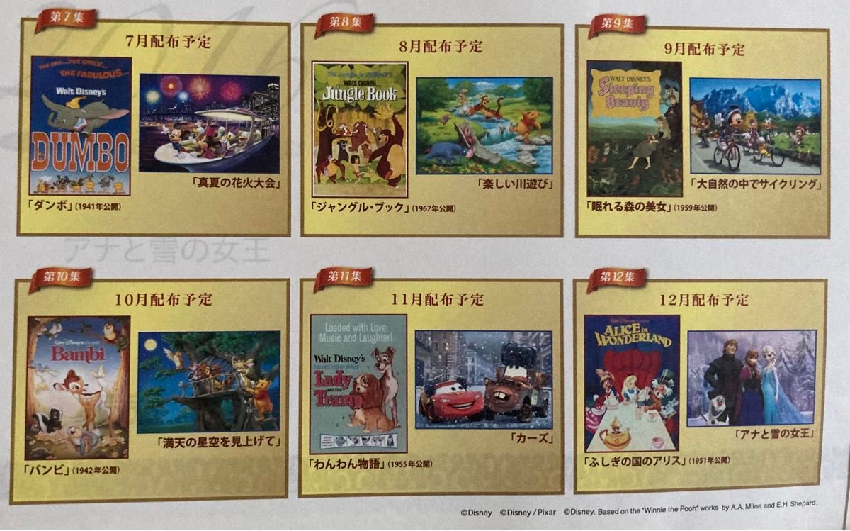 ディズニーキャラクター アートコレクション  2016年　読売新聞 額絵シリーズ　全セット 第1集〜第12集