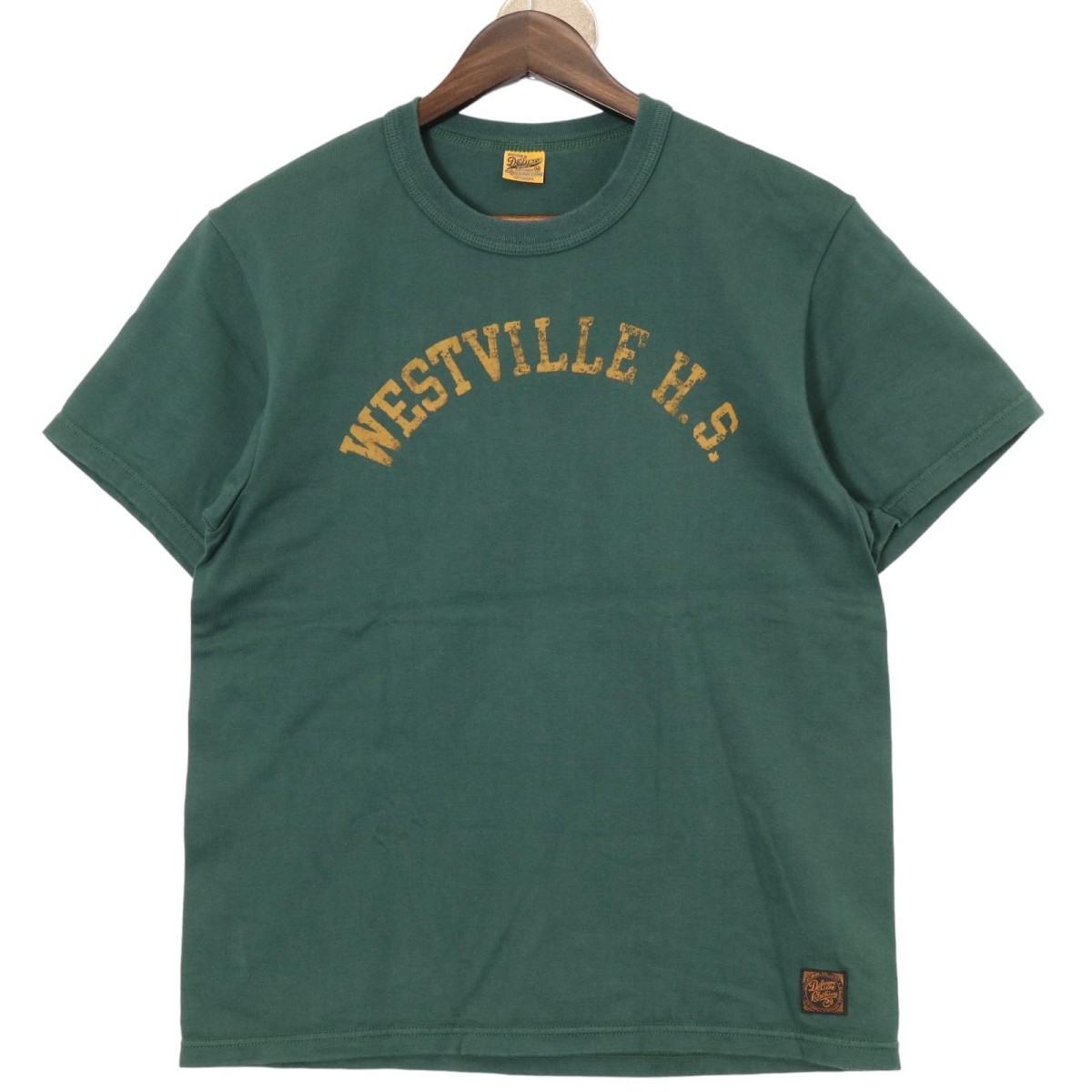 DELUXEWARE / WESTVILLE H.S デラックスウエア ロゴ プリント Tシャツ 半袖 カットソー 表記サイズMの画像1