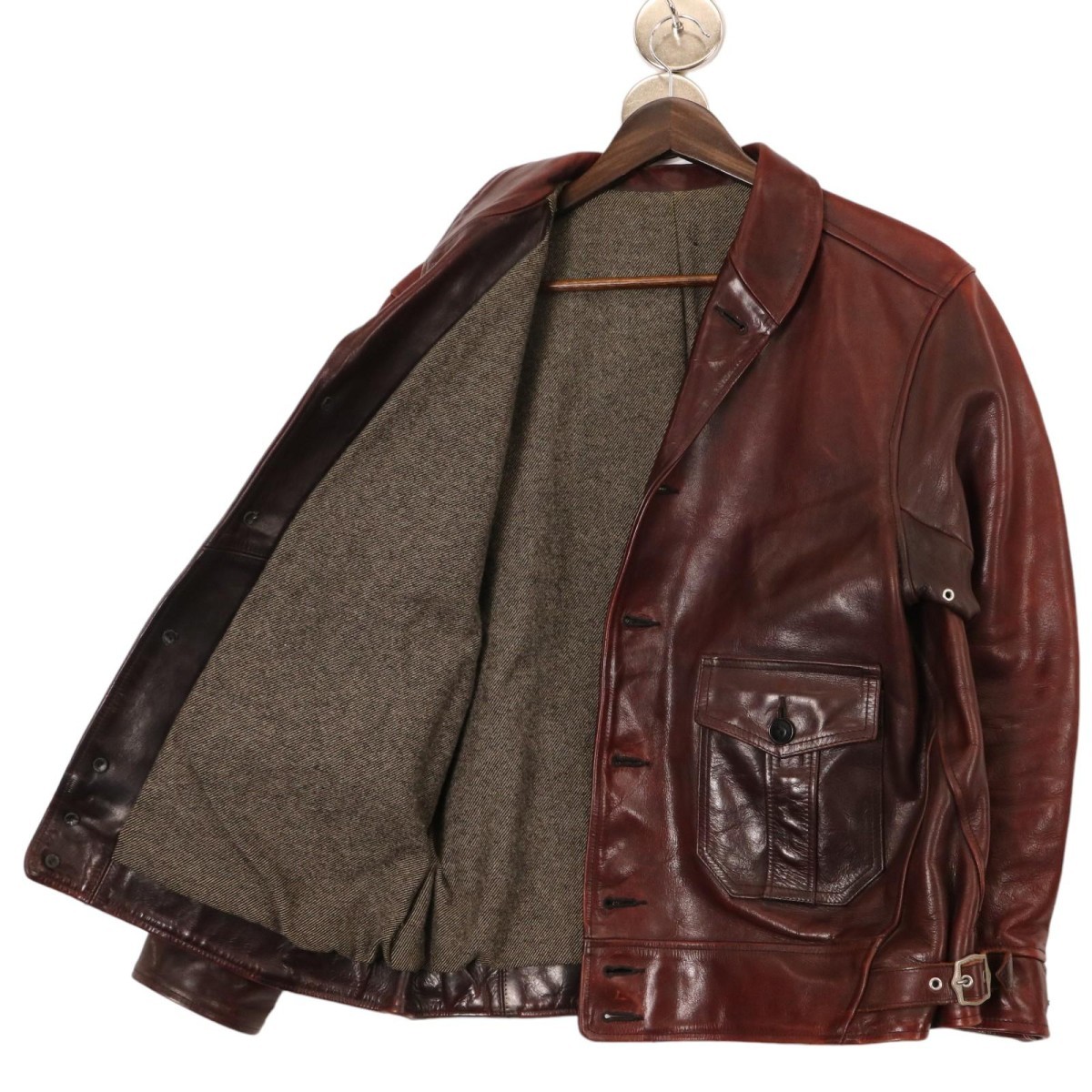 Dapper's / A-1 TYPE LEATHER SPORTS JACKET ダッパーズ レザー スポーツジャケット 革ジャン 1033 表記サイズ42_画像3