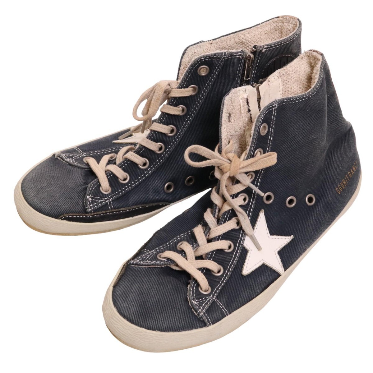 GOLDEN GOOSE / FRANCY ゴールデングース サイドジップ キャンバス スニーカー 表記サイズ43_画像1