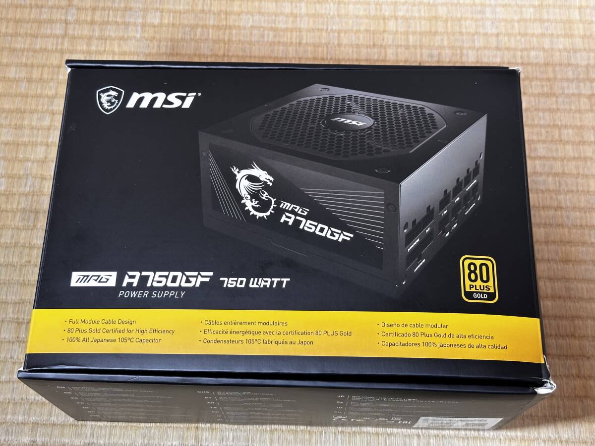 MSI MPG A750GF ATX電源ユニット 80PLUS GOLD 750W_画像1