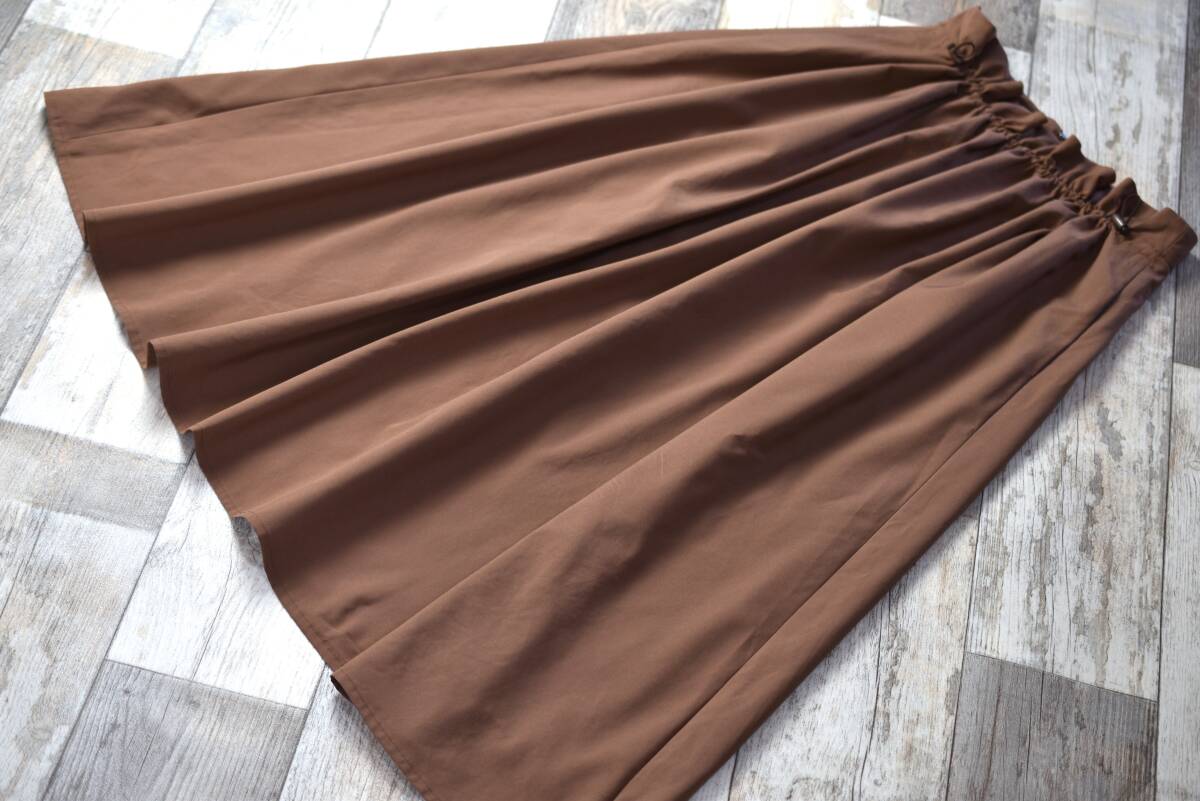 レリアン Leilian 近年モデル ギャザーイージーロングスカート サイズ11 薄手_画像1