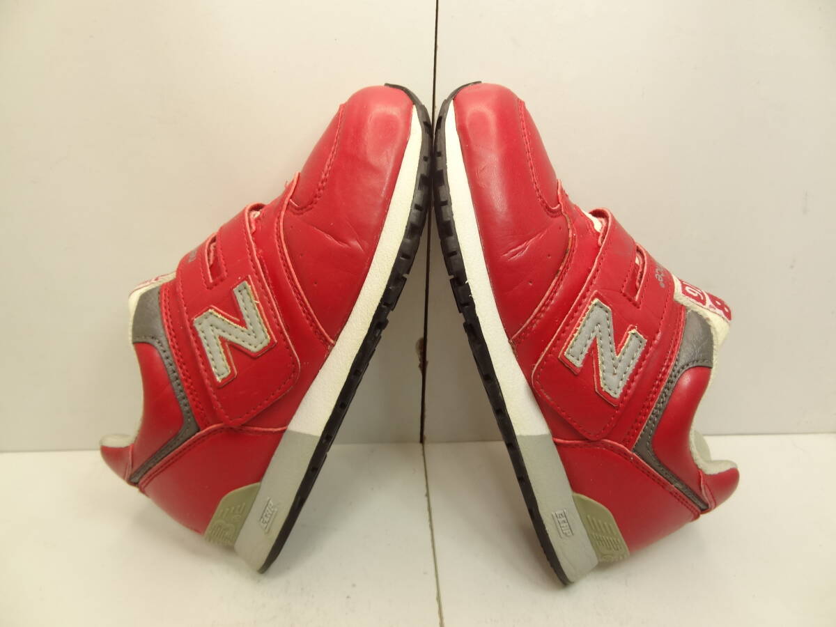 全国送料無料 ニューバランス new balance 576 子供靴キッズ女の子 赤色 レザータイプ素材ランニングスニーカーシューズ 21cmの画像3