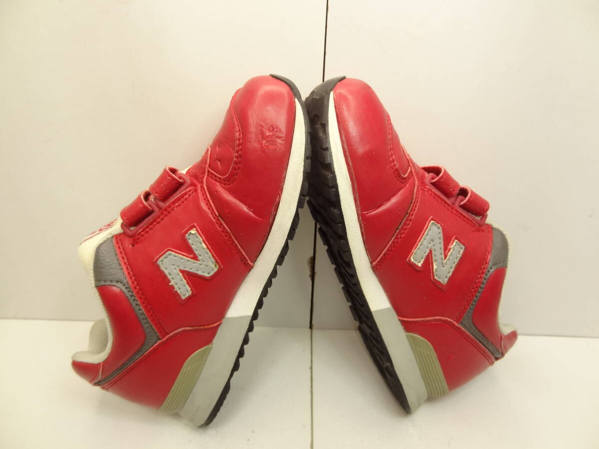 全国送料無料 ニューバランス new balance 576 子供靴キッズ女の子 赤色 レザータイプ素材ランニングスニーカーシューズ 21cmの画像4