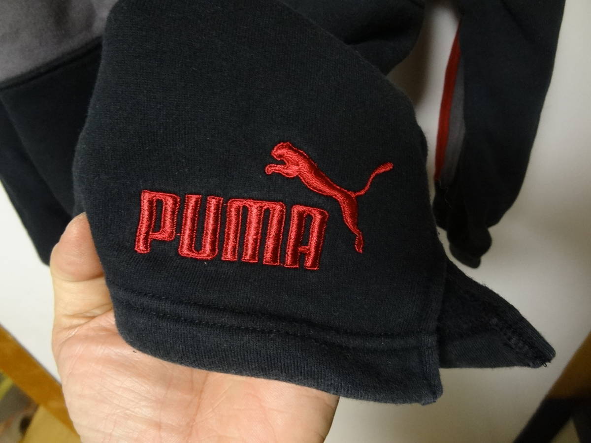 全国送料無料 プーマ PUMA 子供服キッズ男＆女の子黒X赤Xグレー色プルオーバー厚手素材スウェットパーカー 150_画像10