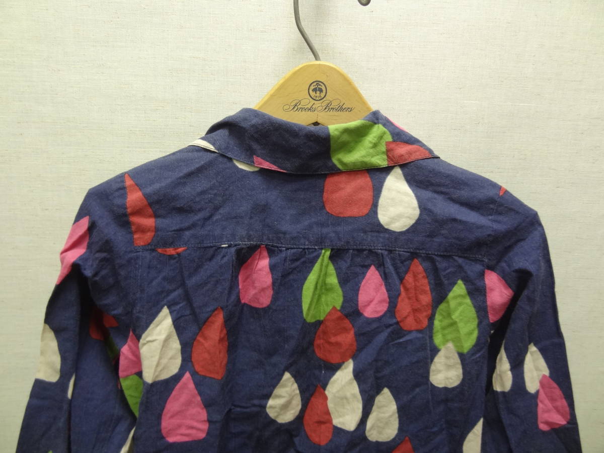全国送料無料 SWAP MEET MARKET フィス製 子供服キッズ女の子 綿100%素材 長袖 大きな水滴柄の可愛い色の長袖シャツ 130_画像9
