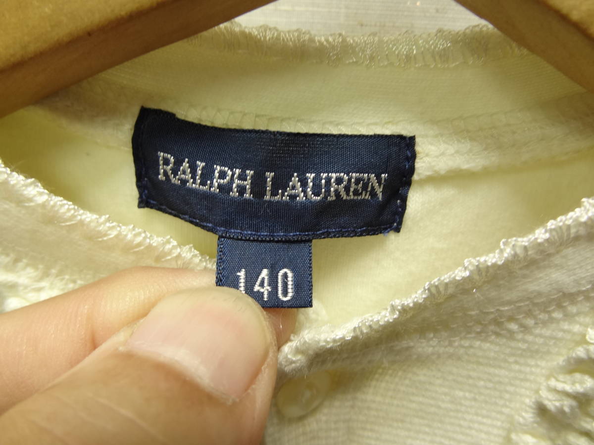 全国送料無料 正規品 ポロ ラルフローレ POLO RALPH LAUREN 子供服 キッズ女の子 綿100%ヘンリーネック 長袖 厚手 カットソー 140_画像2