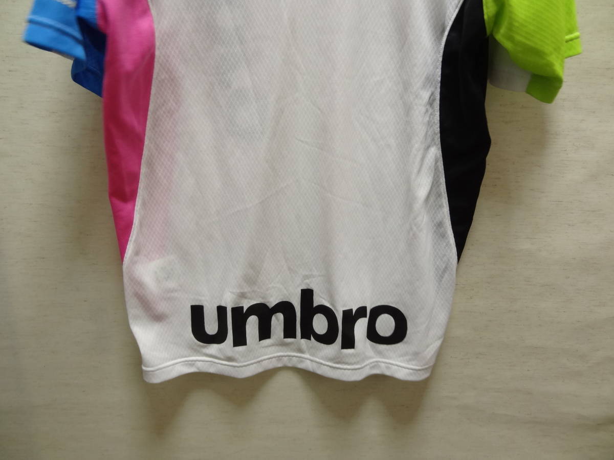 全国送料無料 アンブロ UMBRO デサント製 メンズ ポリエステル100％素材 サッカーフットサル等スポーツ用 半袖 ゲームTシャツ O(XL)