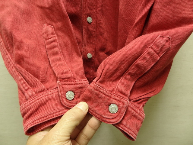 全国送料無料 ザラ ZARA メンズ コーラルピンクレッド色 ヘビーツイル素材 BIGシャツジャケットアウター US Lサイズ