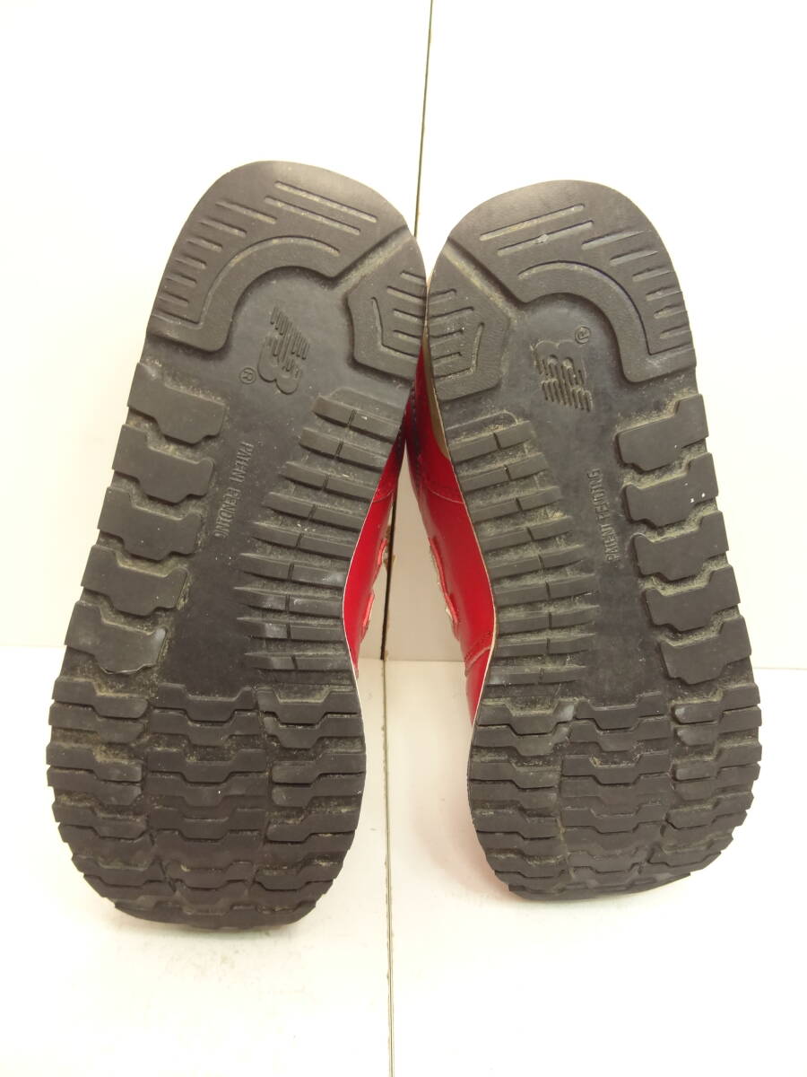 全国送料無料 ニューバランス new balance 576 子供靴キッズ女の子 赤色 レザータイプ素材ランニングスニーカーシューズ 21cmの画像7