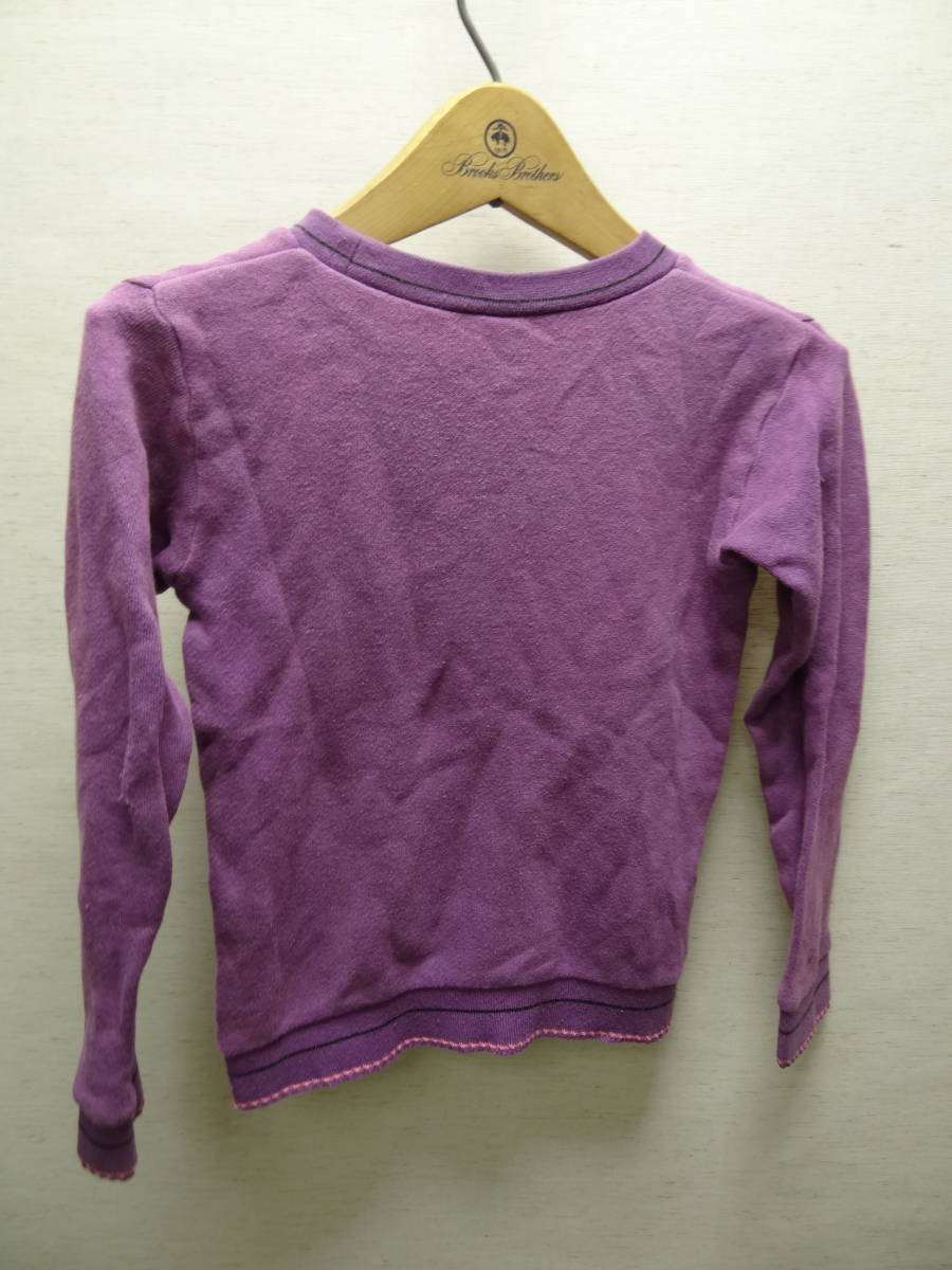 全国送料無料 ヒステリックグラマーHYSTERIC GLAMOUR 子供服キッズ女の子 綿100% 紫色薄手スウェットシャツ トレーナー 110_画像9