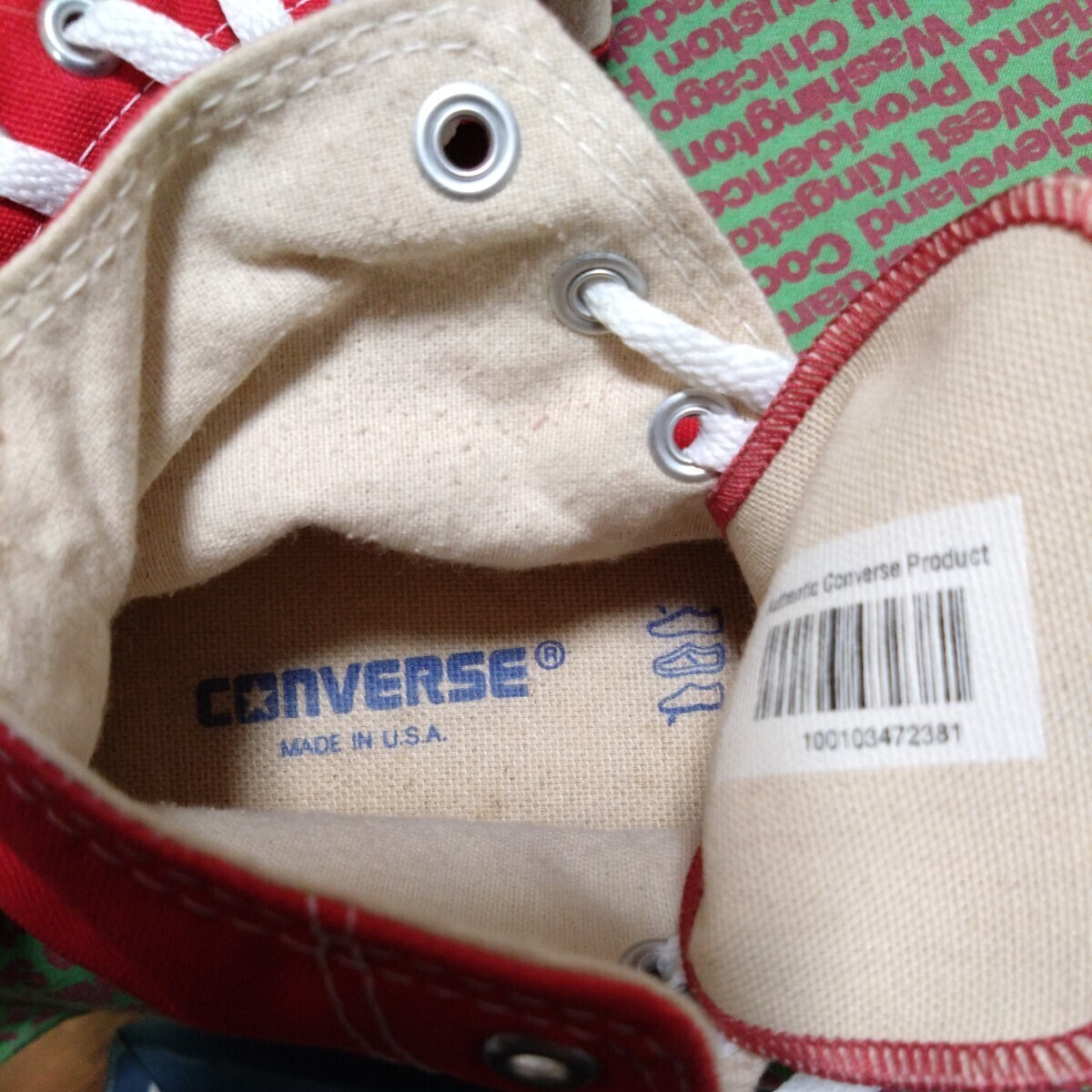 ほぼ新品 アメリカ製 made in usa 元箱付き オールスター CONVERSE コンバース チャックテイラー 古着 デニム 春 レア 24.5cm 5 1/2 貴重_画像8