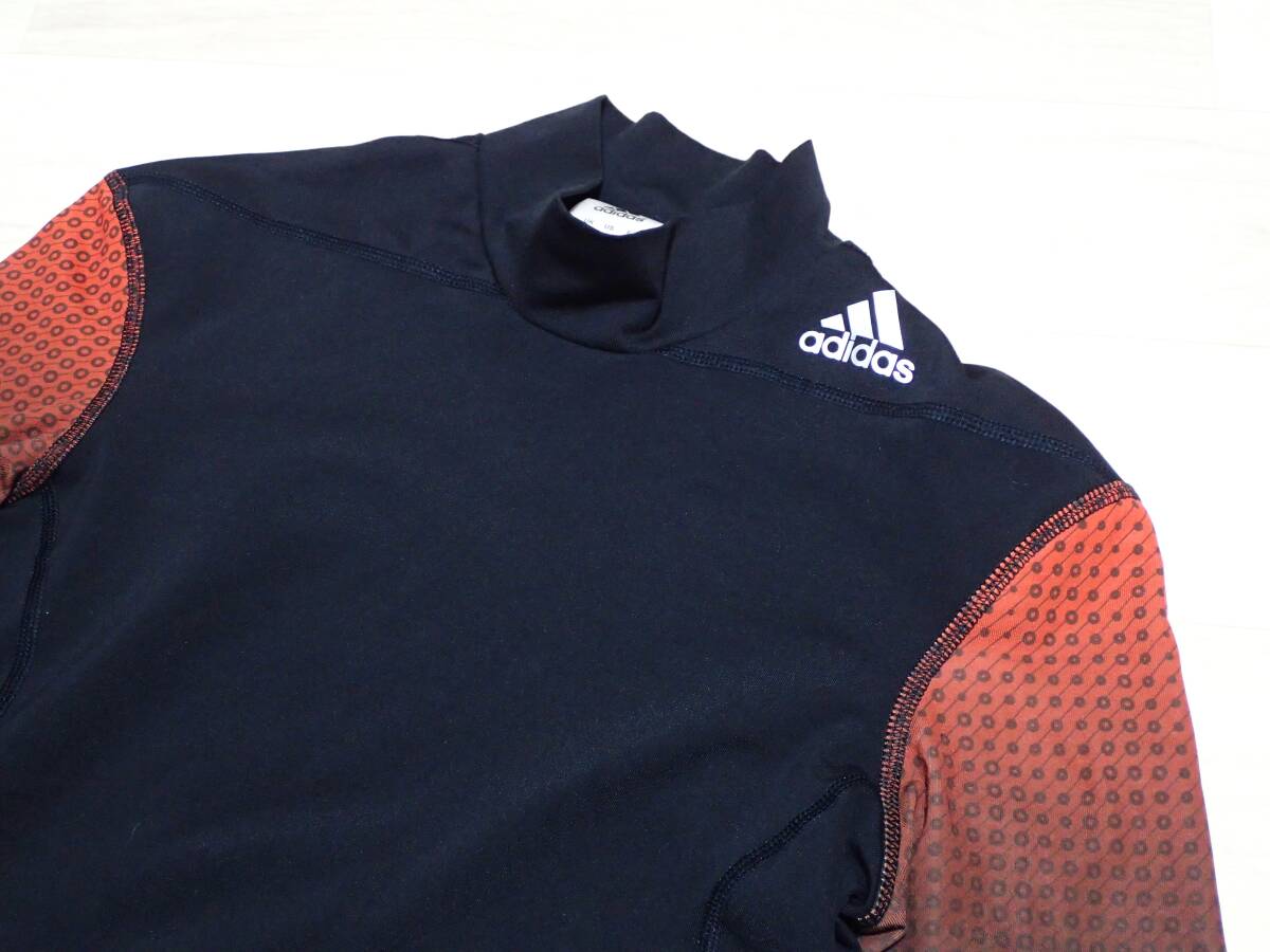 ☆adidas　☆アディダス　☆スポーツウエア　☆トレーニングウエア　☆モックネックプルオーバー　☆伸縮性あり　☆ブラック　☆M_画像3