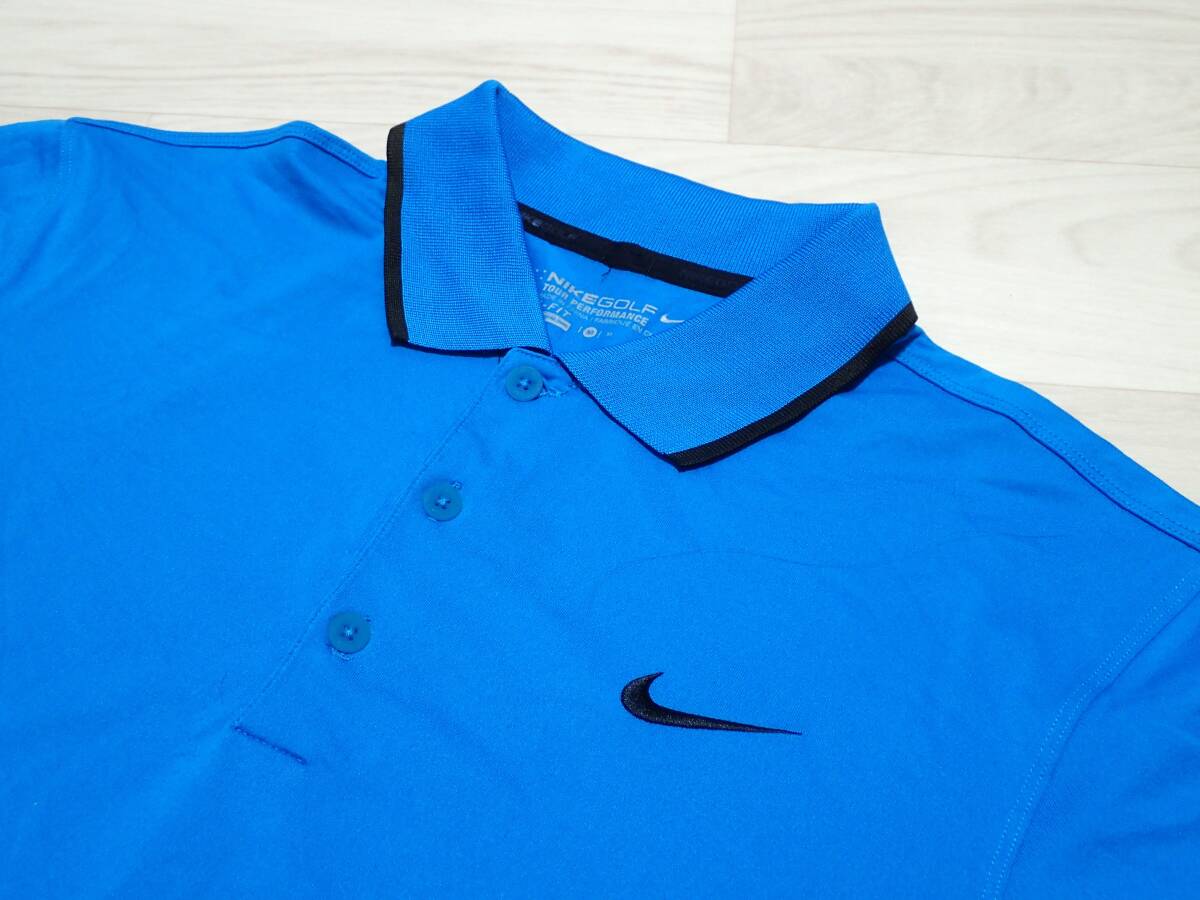 ☆NIKE GOLF ☆ナイキ ☆DRI-FIT ☆スポーツウエア ☆ゴルフウエア ☆半袖ポロシャツ ☆ブルー×ブラック ☆メンズ ☆M の画像4